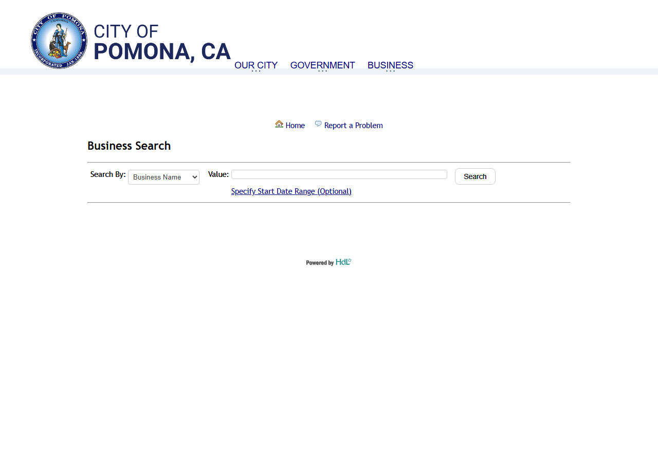 The public search form on HdL (city portals)