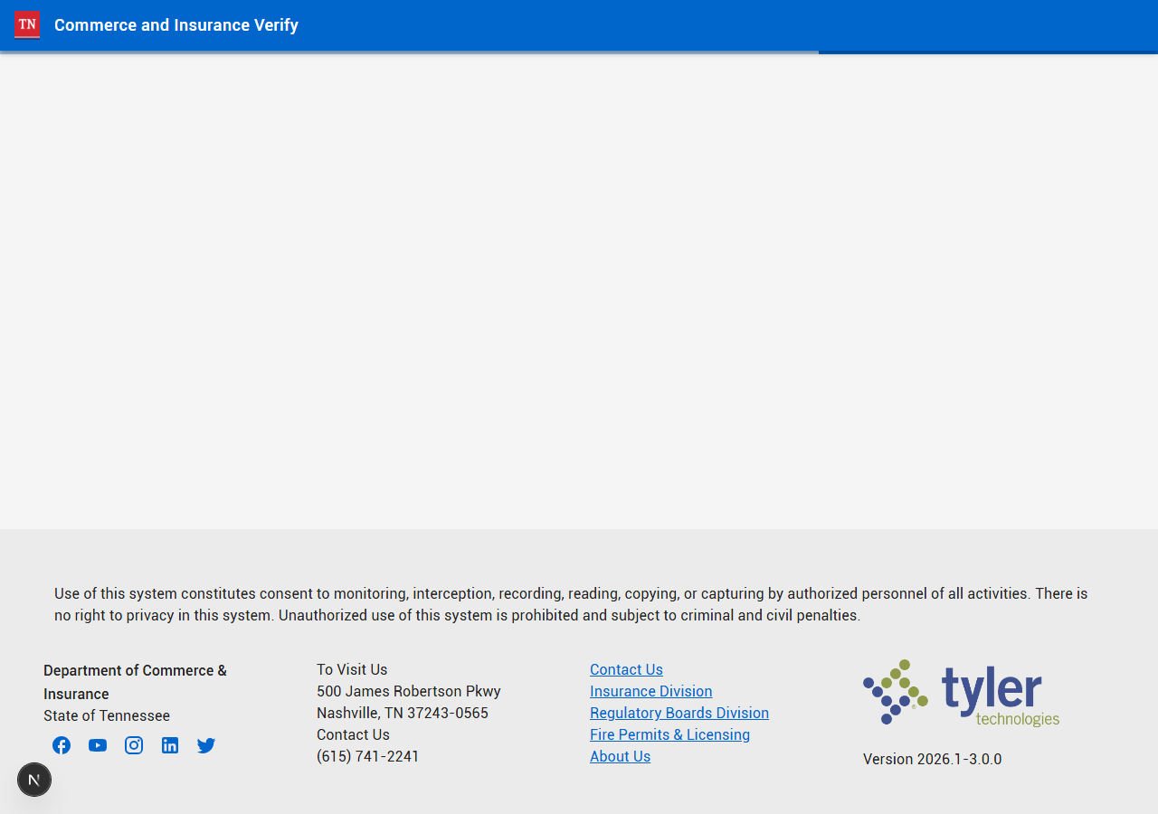 The public search form on TN DOCI